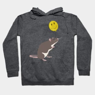 Rat with a Happy Face Balloon Hoodie